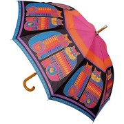 Laurel-Burch-Stick-Umbrella-Canopy-Auto-Open-Rainbow-Cat-Cousins-42-Inch-0