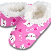 Snoozies-I-Heart-Cats-Womens-Sherpa-Footcoverings-Small-0