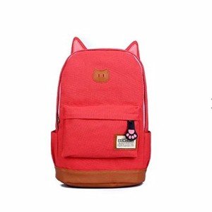Yonger-Women-Girl-Cute-Cat-Ear-Canvas-Backpack-Rucksack-School-Bag-0