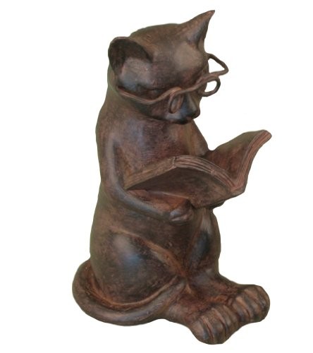 Youngs-Resin-Cat-Reading-Figurine-475-Inch-0