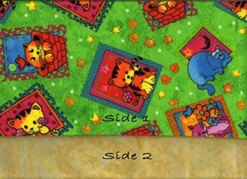 No-Slip-Reversible-Pack-n-Play-Play-Yard-Fitted-Sheet-Cover-Cat-Stamps-with-Yellow-Flannel-2-in-1-Patented-0-0