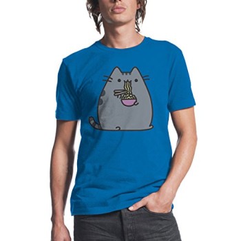 Pusheen-Cat-Eating-Ramen-Noodles-Mens-T-shirt-0