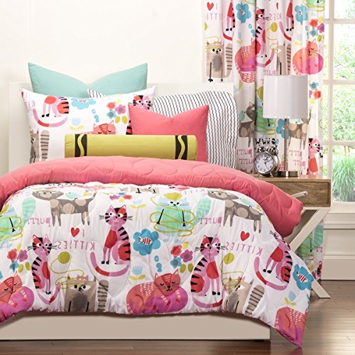 3-Piece-Girls-Kids-Cat-Comforter-Full-Queen-Cute-Adorable-Kittens-Bedding-for-Children-All-Over-Kitty-Kats-Lovers-Pink-Themed-Beautiful-Bright-Colors-0 3-Piece-Girls-Kids-Cat-Comforter-Full-Queen-Cute-Adorable-Kittens-Bedding-for-Children-All-Over-Kitty-Kats-Lovers-Pink-Themed-Beautiful-Bright-Colors-0
