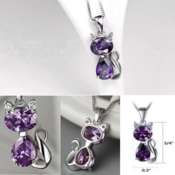 Colloyes-18-Silver-Box-Chain-Womens-Amethyst-Cat-Pendant-Necklace-Purple-Gift-Box-Greeting-Card-0-1