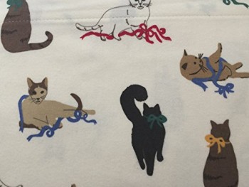 Martha-Stewart-Collection-Festive-Felines-Cat-Twin-Flannel-Sheet-Set-0-0