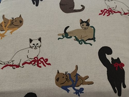 Martha-Stewart-Collection-Festive-Felines-Cat-Twin-Flannel-Sheet-Set-0