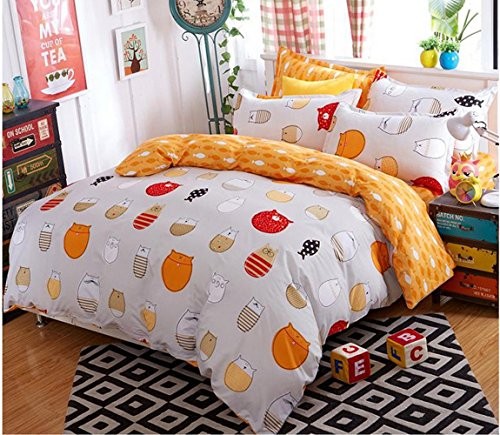 Mumgo-4PC-Cat-Family-Duvet-Cover-Sets-For-AdultCotton-Polyester-Microfiber-Cat-Kids-Bedspreads-Sheet-Twin-Size-Girls-Bedlinen-0