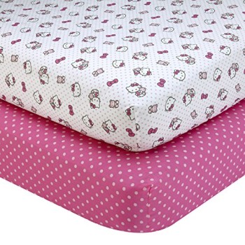 Sanrio-Hello-Kitty-Cute-as-a-Button-2-Piece-Sheet-Set-PinkWhite-0