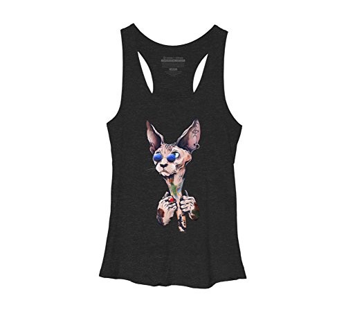 Cat-Rules-Womens-Large-Black-Heather-Racerback-Tank-Top-Design-By-Humans-0