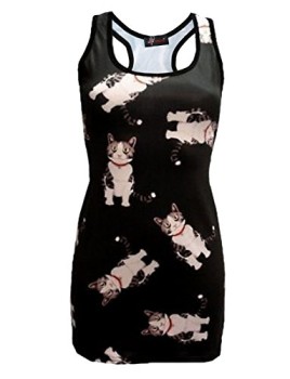 Cute-Cat-Print-Long-Vest-Tank-Top-Dress-SM-0