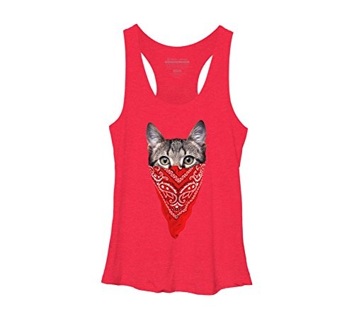 Gangster-Cat-Womens-Medium-Red-Heather-Racerback-Tank-Top-Design-By-Humans-0
