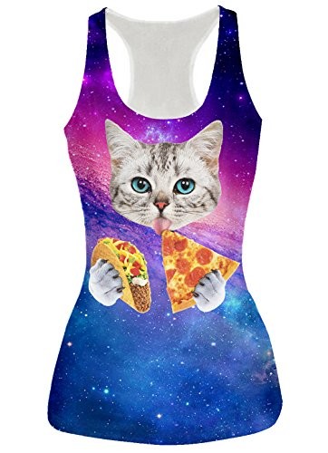 Leapparel-Womens-Nebula-Space-Pizza-Cat-Print-Hipster-Novelty-Yoga-Fitness-Racerback-Shirt-Tank-Top-0