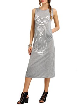 MakeMeChic-Womens-Cat-Print-Tank-Top-Dress-Boho-Long-Maxi-Sleeveless-Vest-Dress-Grey-L-0 MakeMeChic-Womens-Cat-Print-Tank-Top-Dress-Boho-Long-Maxi-Sleeveless-Vest-Dress-Grey-L-0