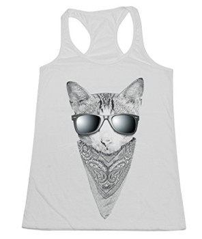 PB-Cool-Sun-Glasses-Biker-Cat-Womens-Tank-Top-S-White-0