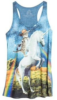 Ragstock-Womens-Graphic-Tank-TopCat-On-UnicornSmall-0