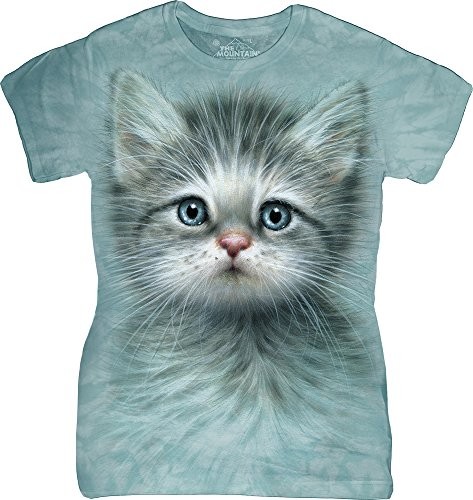 The-Mountain-Juniors-Blue-Eyed-Kitten-Graphic-T-Shirt-Teal-Small-0