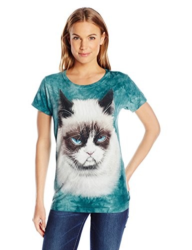 The-Mountain-Juniors-Grumpy-Cat-Graphic-T-Shirt-Teal-Small-0
