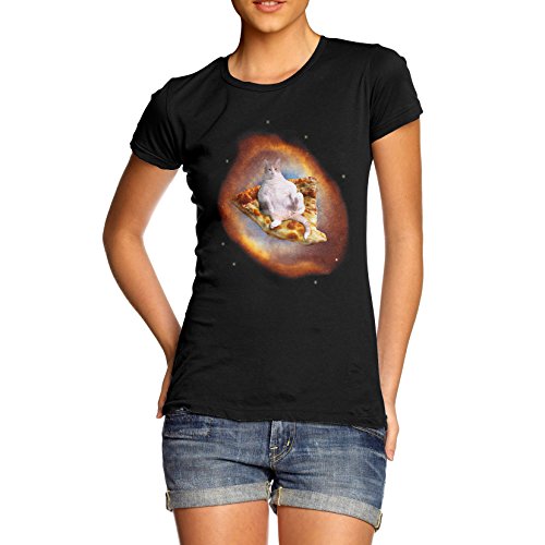 Women-Cotton-Novelty-Funny-Cute-Space-Pizza-Cat-T-Shirt-Black-Small-0