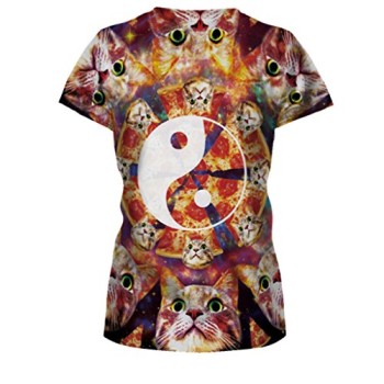 Womens-Cat-3D-Printed-T-shirts-Round-Collar-Leisure-Tops-S-0-1